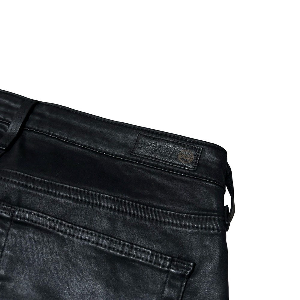 AG Jeans Leatherette Legging Ankle Black Coated Super Skinny Size 27R 27x29 - Picture 4 of 6